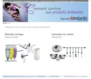 Site promotionnel pour une marque d'articles ménagers Brabantia