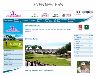 Créer un site évènementiel Evian Masters