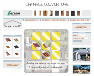 Opération marketing avec jeu concours Lafarge Couverture