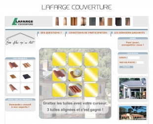 Opération marketing avec jeu concours Lafarge Couverture